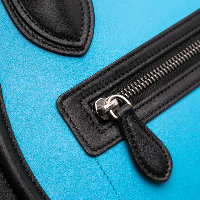 Micro Tricolor Leather Luggage Tote - Image 9