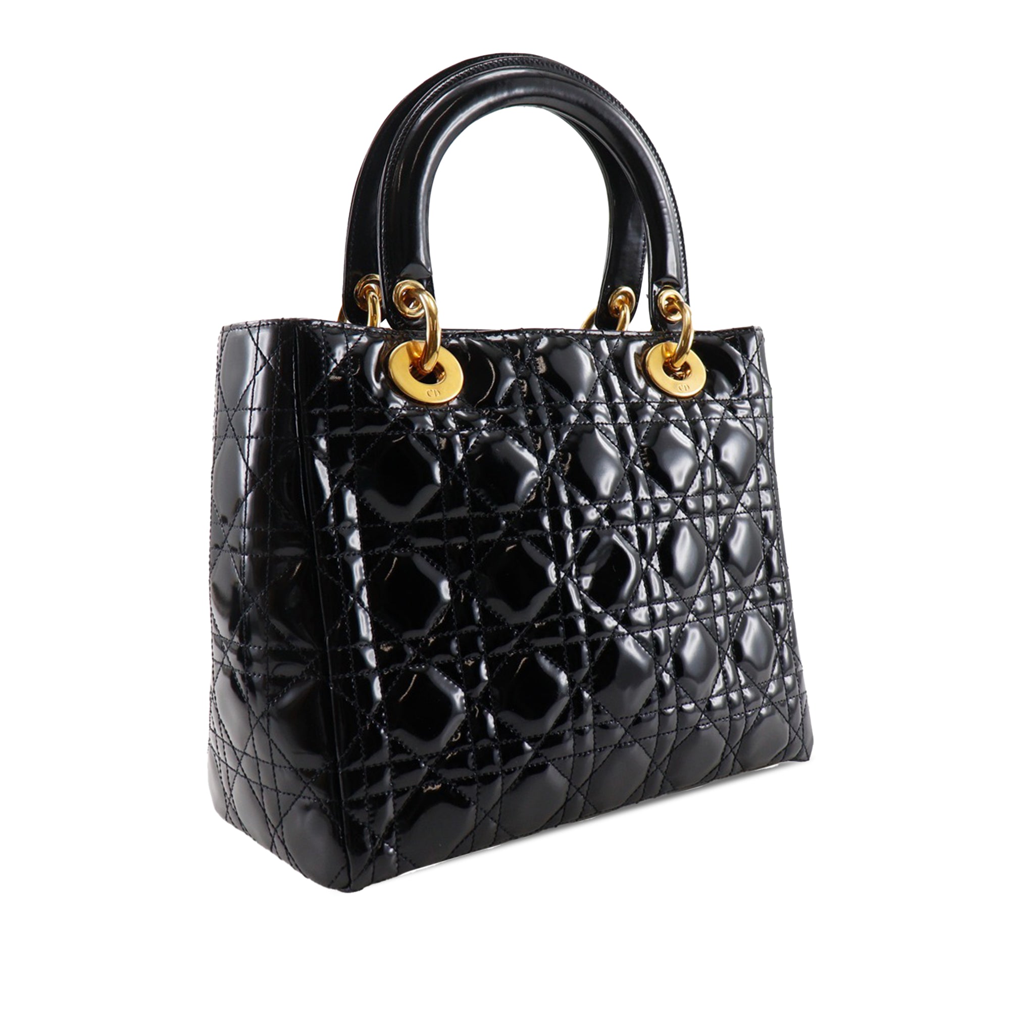 Medium Patent Cannage Lady Dior - Image 3