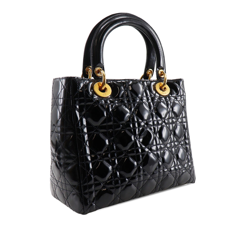 Medium Patent Cannage Lady Dior - Image 3