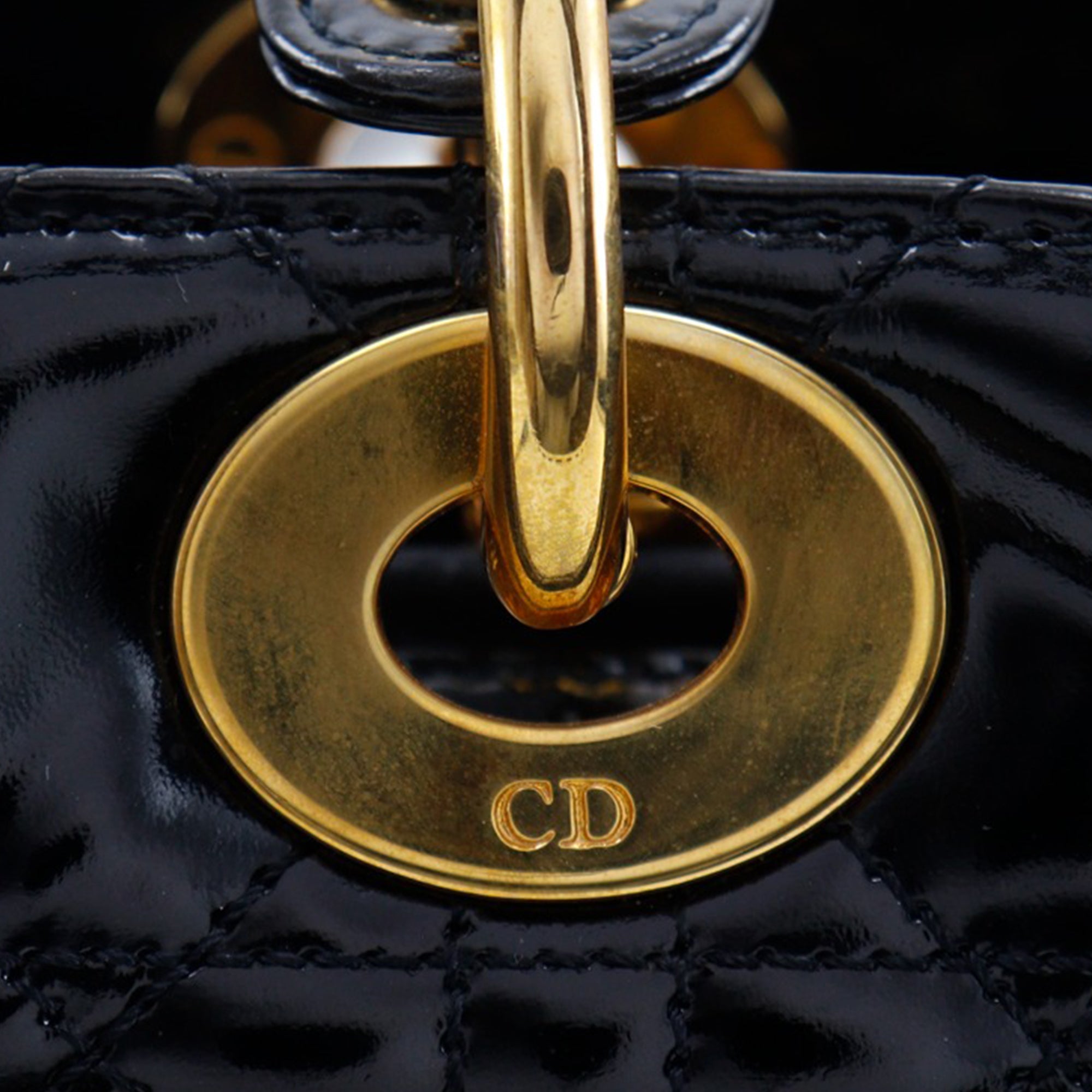 Medium Patent Cannage Lady Dior - Image 6