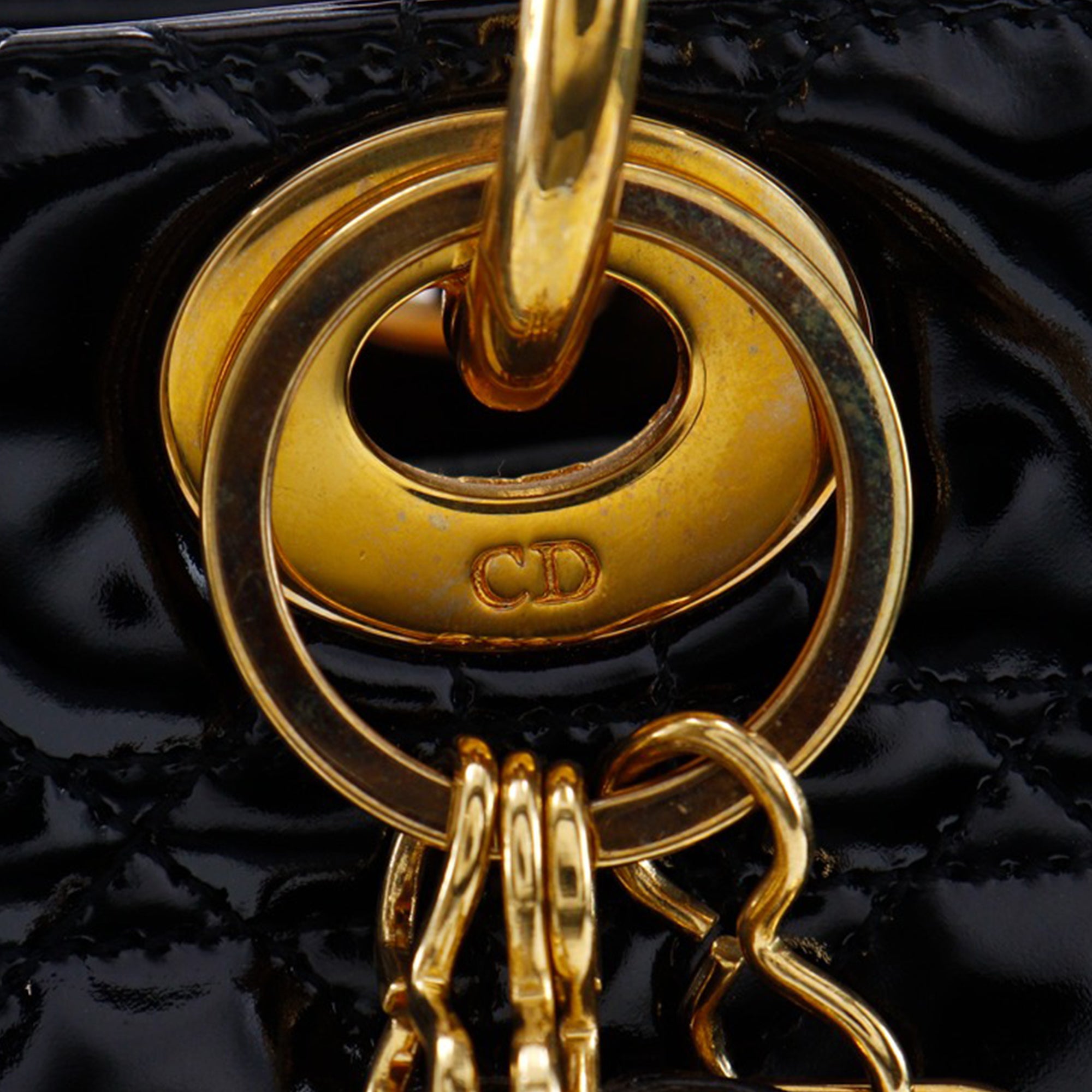 Medium Patent Cannage Lady Dior - Image 7