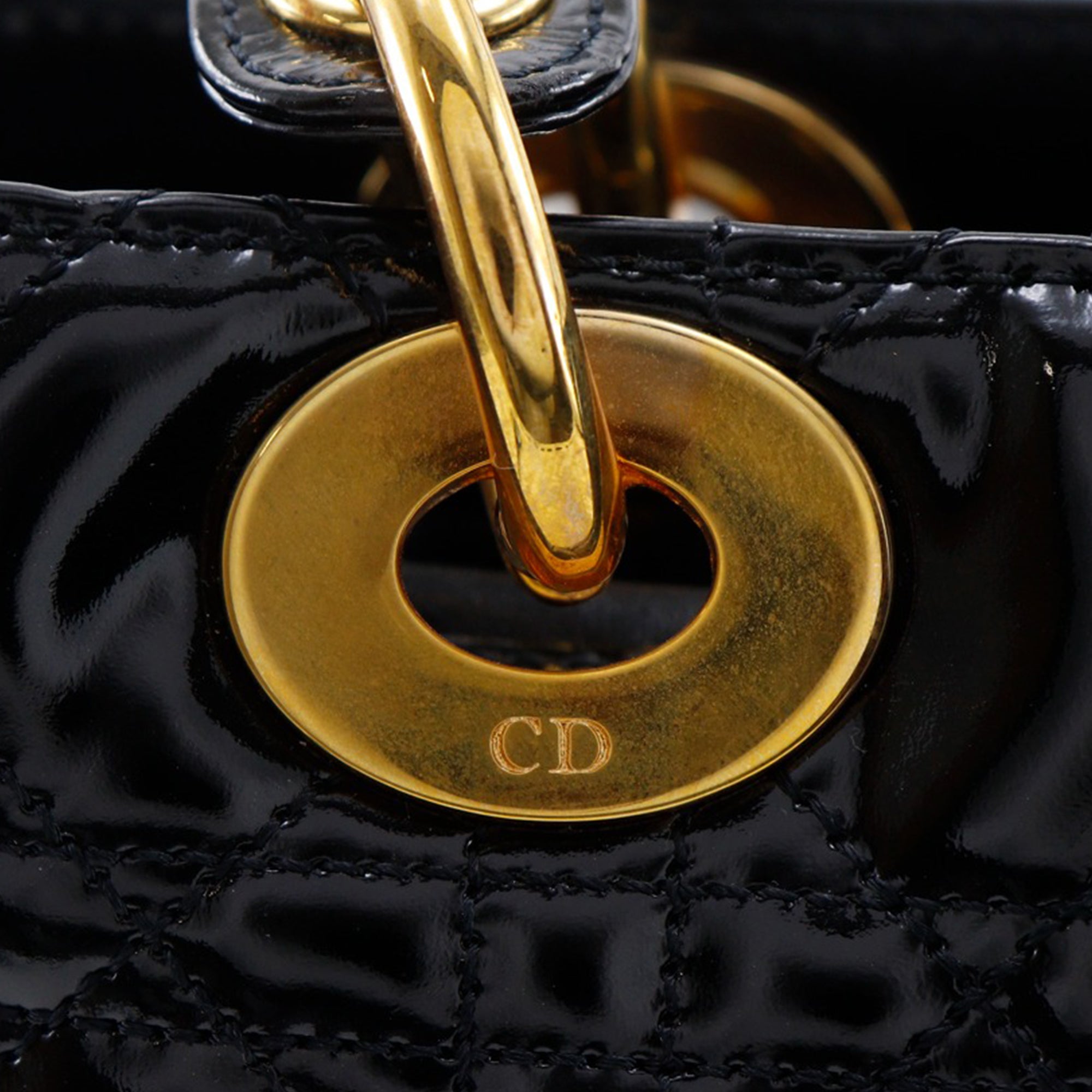 Medium Patent Cannage Lady Dior - Image 9