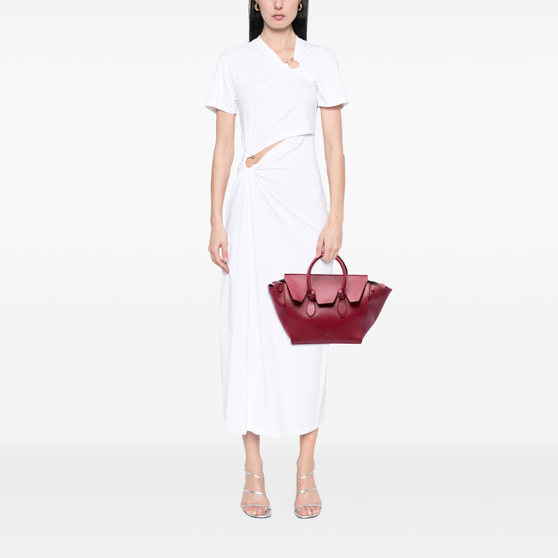 Small Leather Tie Tote - Image 6