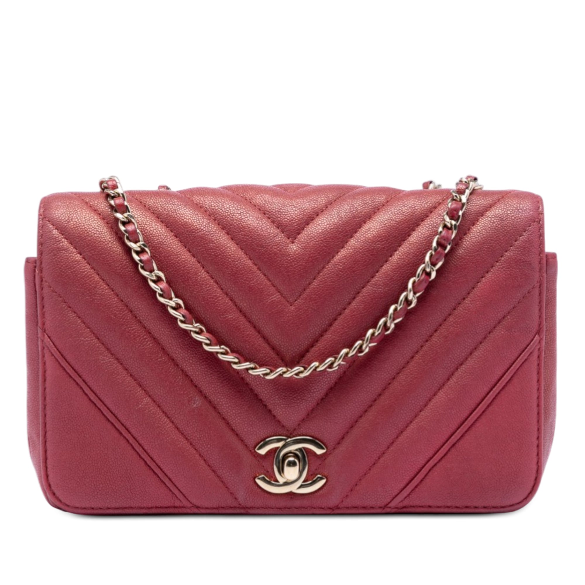 Small Chevron Caviar Statement Flap - Image 1