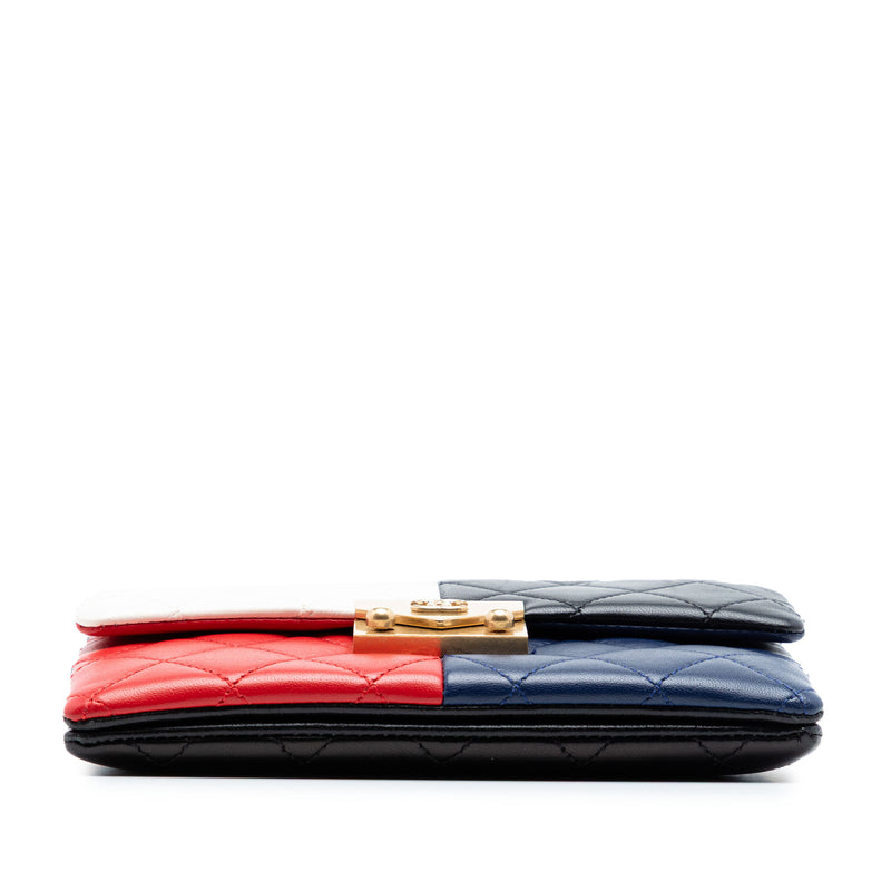Quilted Lambskin Colorblock Pagoda Flap - Image 3