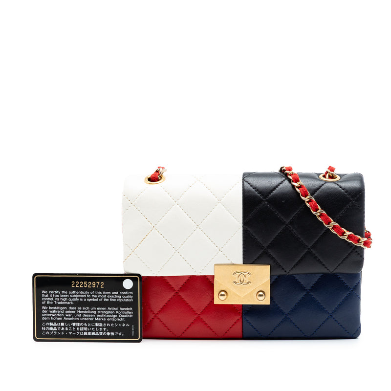 Quilted Lambskin Colorblock Pagoda Flap - Image 8