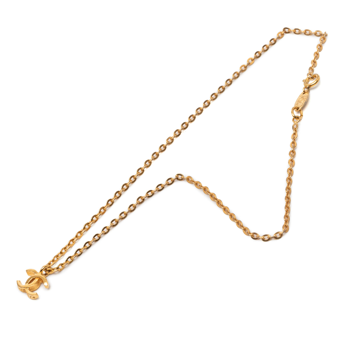 Gold Plated CC Pendant Necklace - Image 1