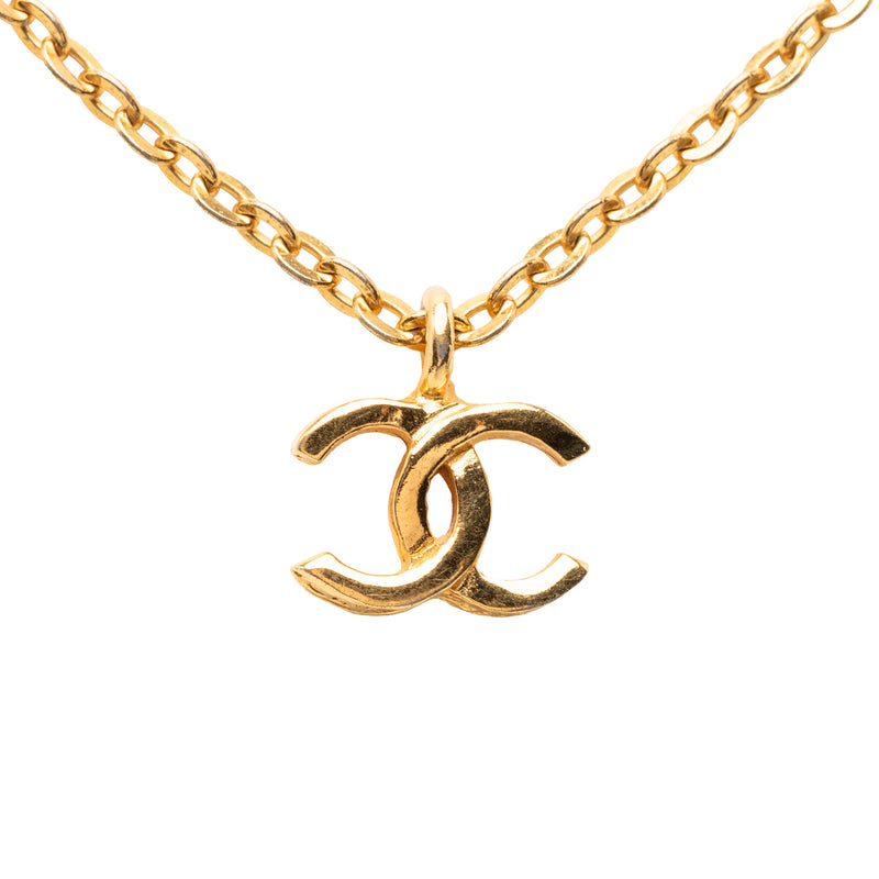 Gold Plated CC Pendant Necklace - Image 2