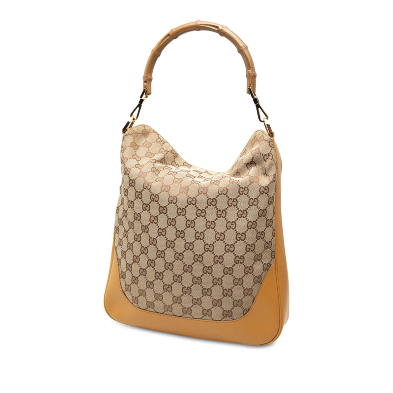 GG Canvas Bamboo Web Satchel - Image 2