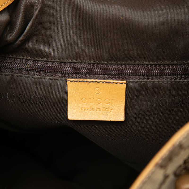 GG Canvas Bamboo Web Satchel - Image 5
