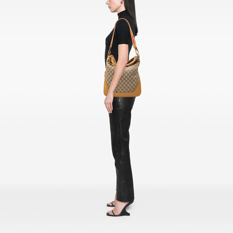 GG Canvas Bamboo Web Satchel - Image 6