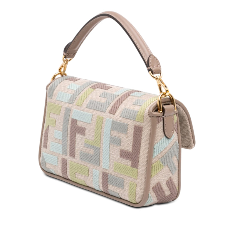 Mini Zucca Embroidered Canvas Baguette Satchel - Image 2