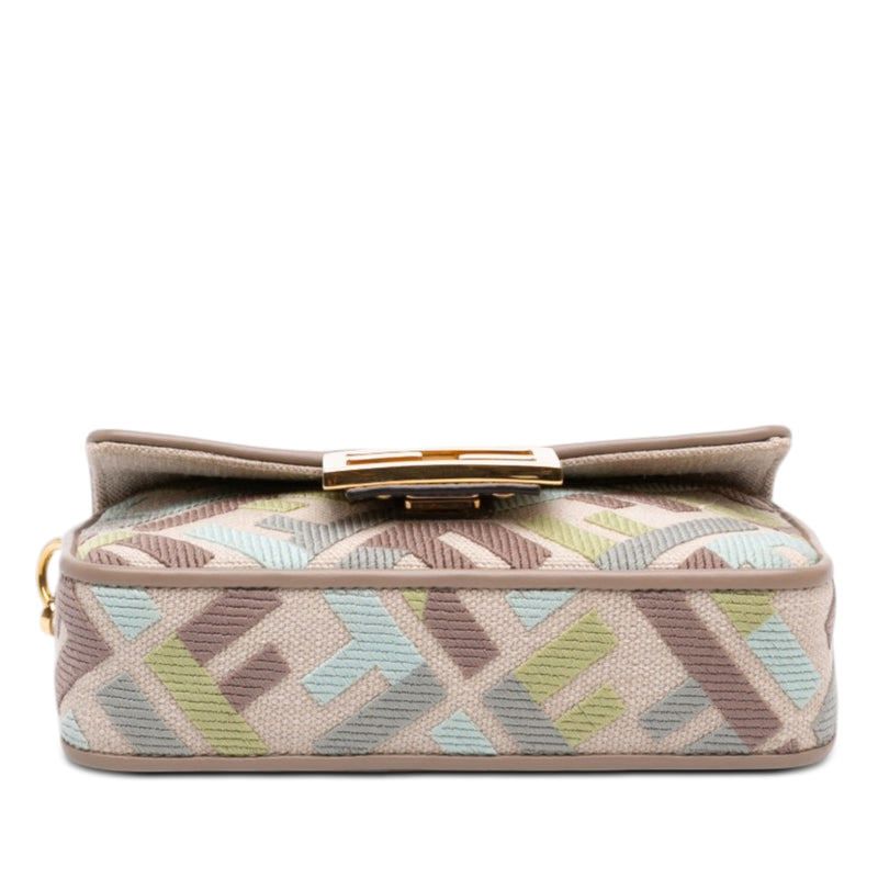 Mini Zucca Embroidered Canvas Baguette Satchel - Image 3