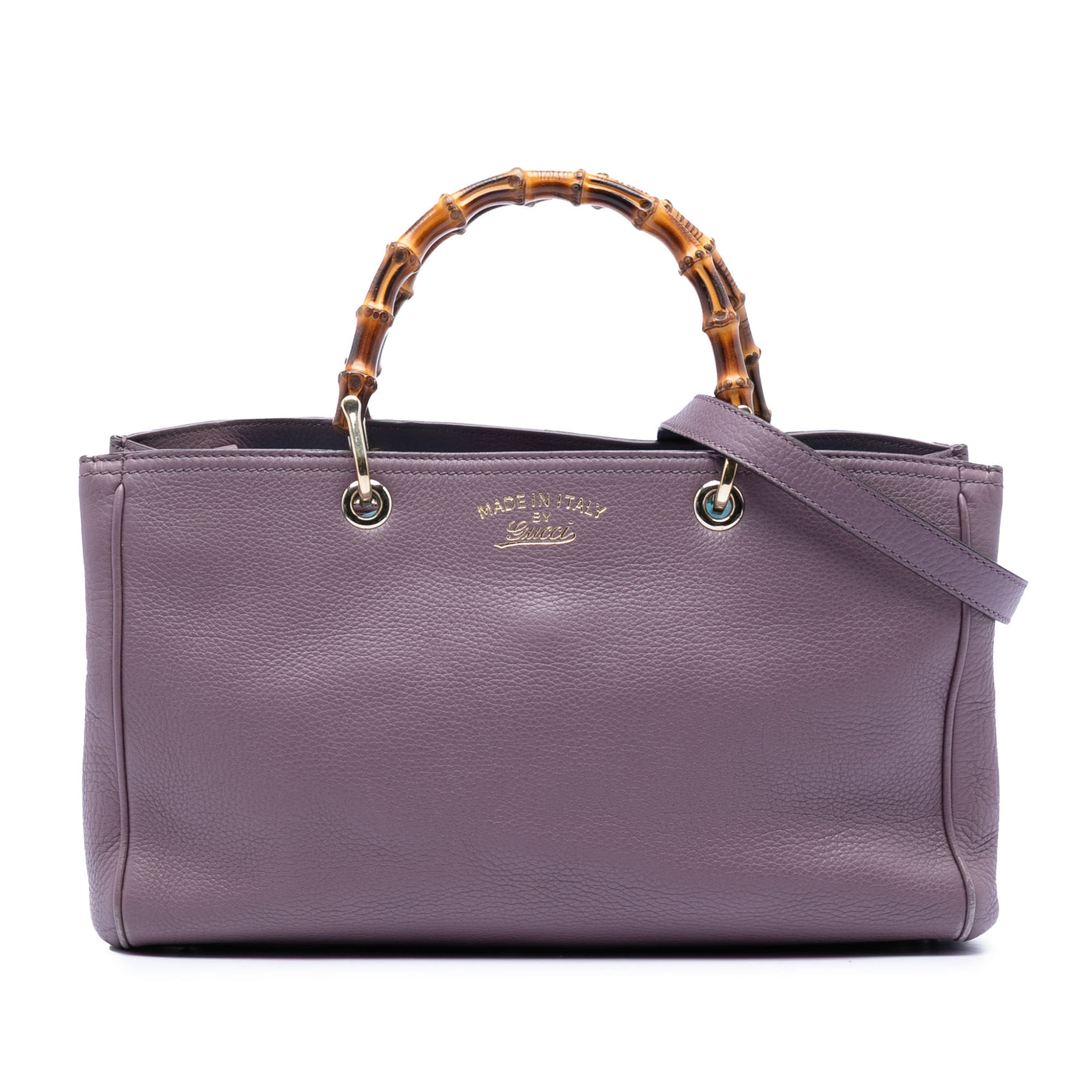 Medium Calfskin Bamboo Shopper Satchel - Image 1