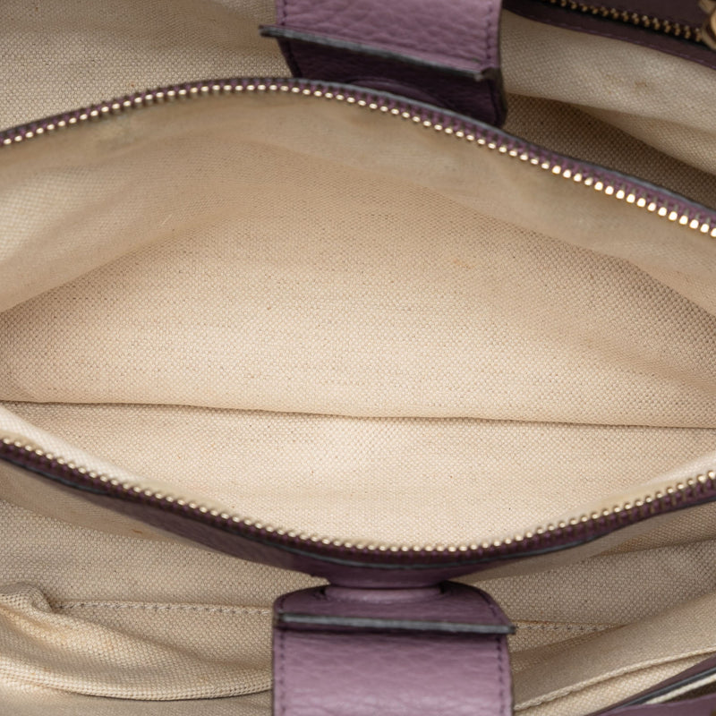 Medium Calfskin Bamboo Shopper Satchel - Image 4