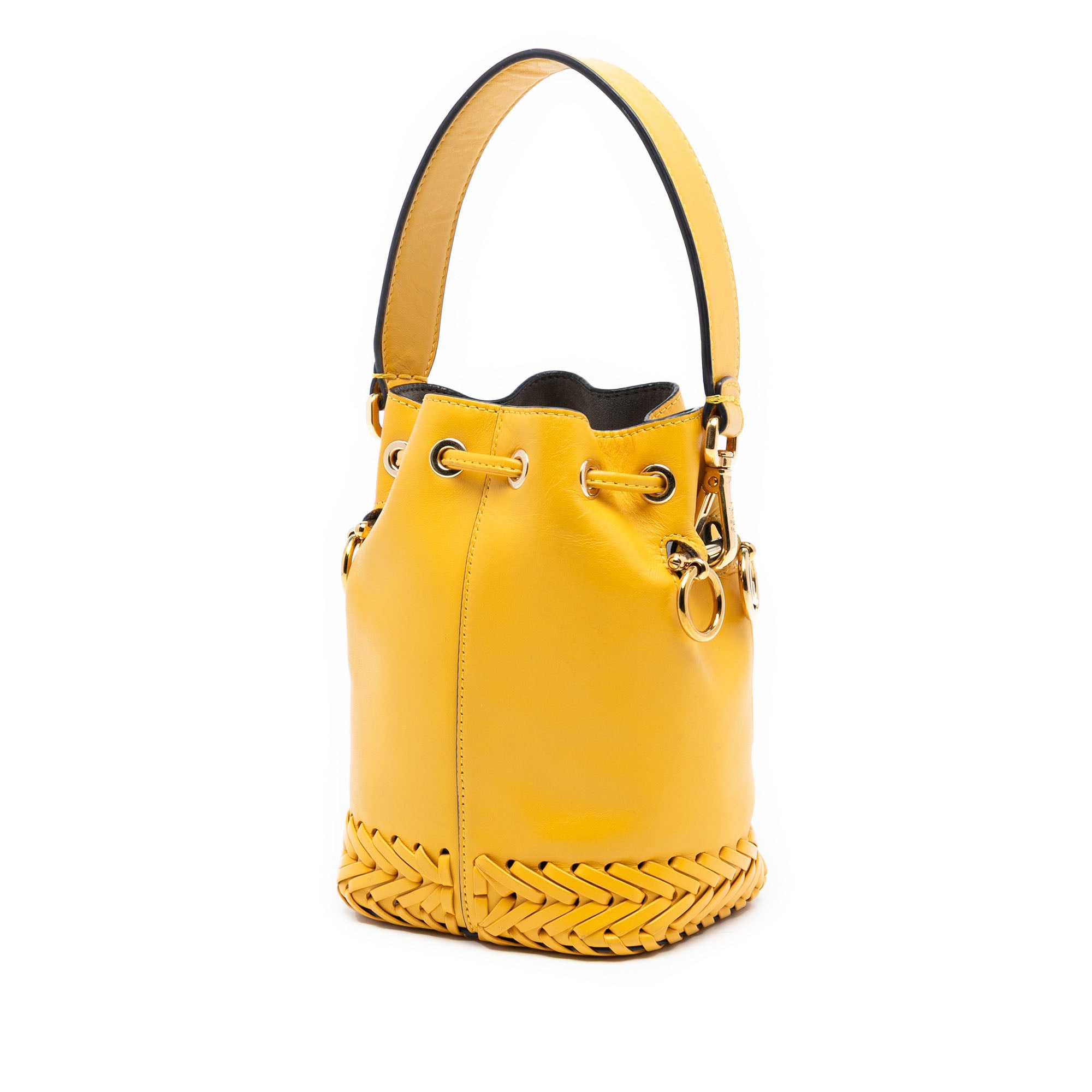 Mini Embossed Leather Whipstitch Mon Tresor Bucket Bag - Image 2