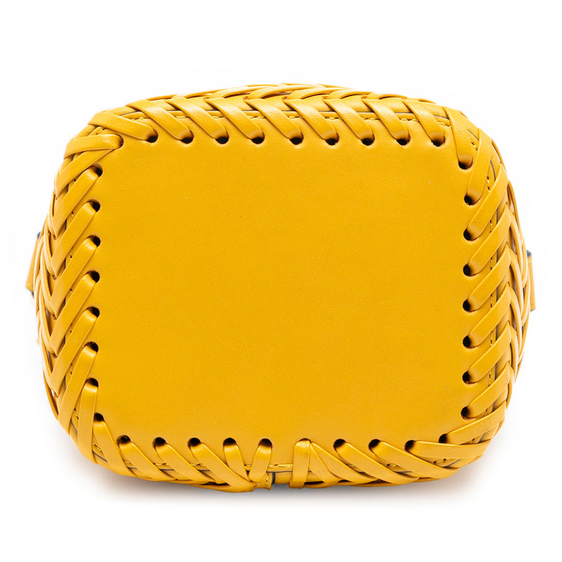 Mini Embossed Leather Whipstitch Mon Tresor Bucket Bag - Image 3