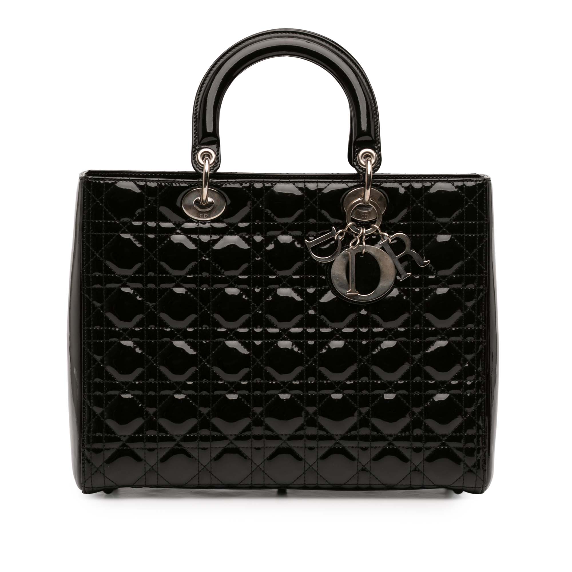 Large Patent Cannage Lady Dior - Image 1