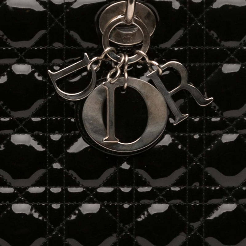 Large Patent Cannage Lady Dior - Image 6