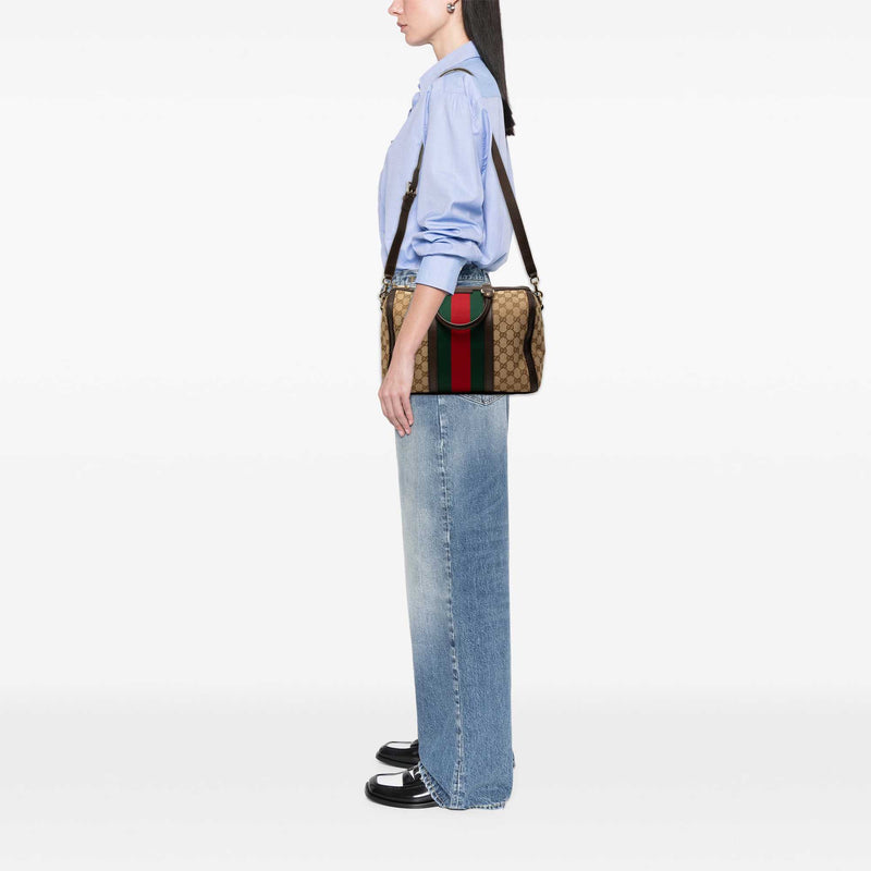 Medium GG Canvas Web Joy Boston Bag - Image 7