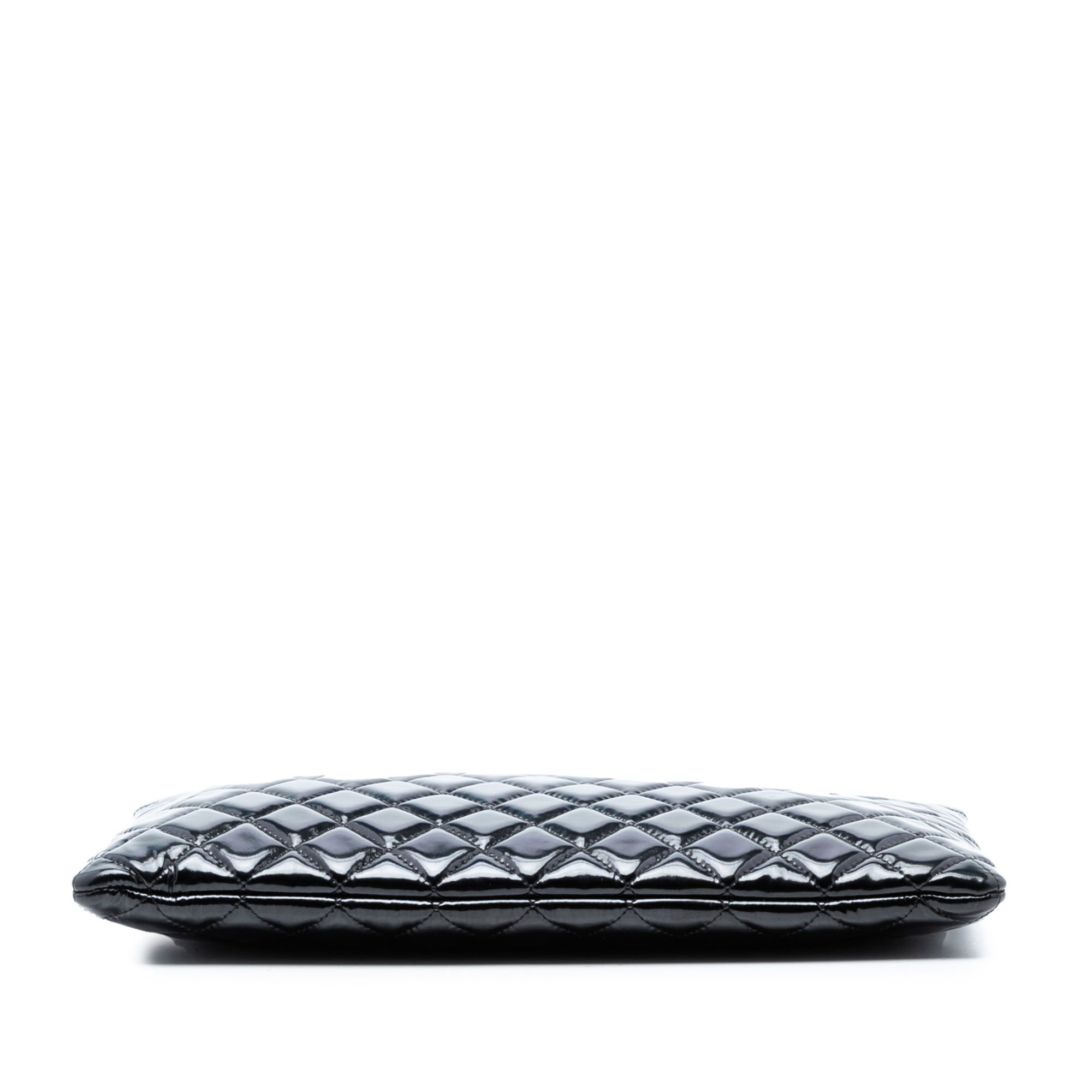 Large Quilted Patent O Case Clutch - Image 3