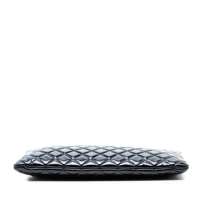 Large Quilted Patent O Case Clutch - Image 3