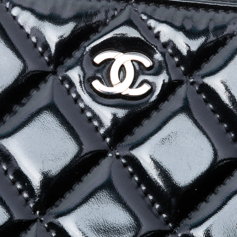 Large Quilted Patent O Case Clutch - Image 6