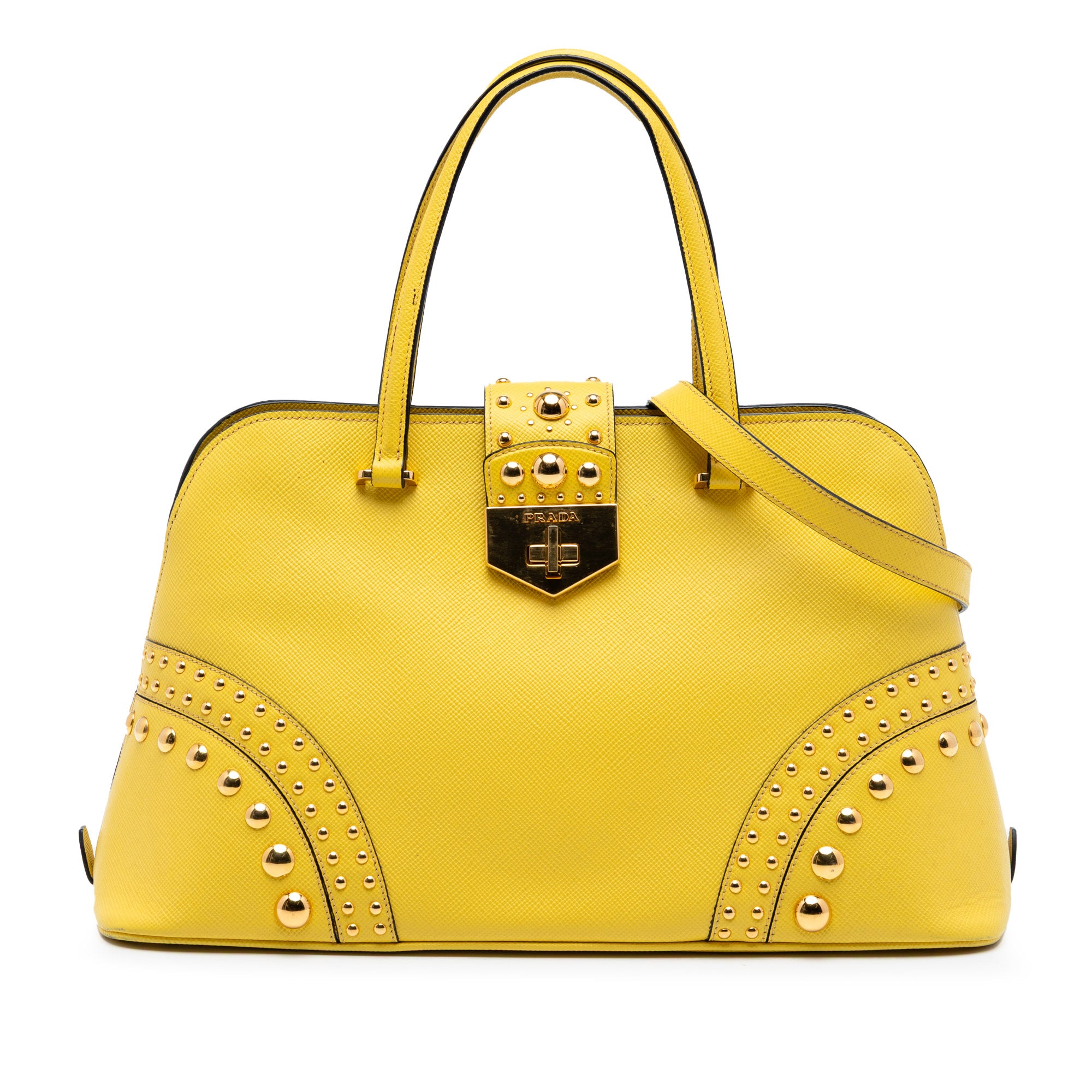 Studded Saffiano Cuir Promenade Satchel - Image 1