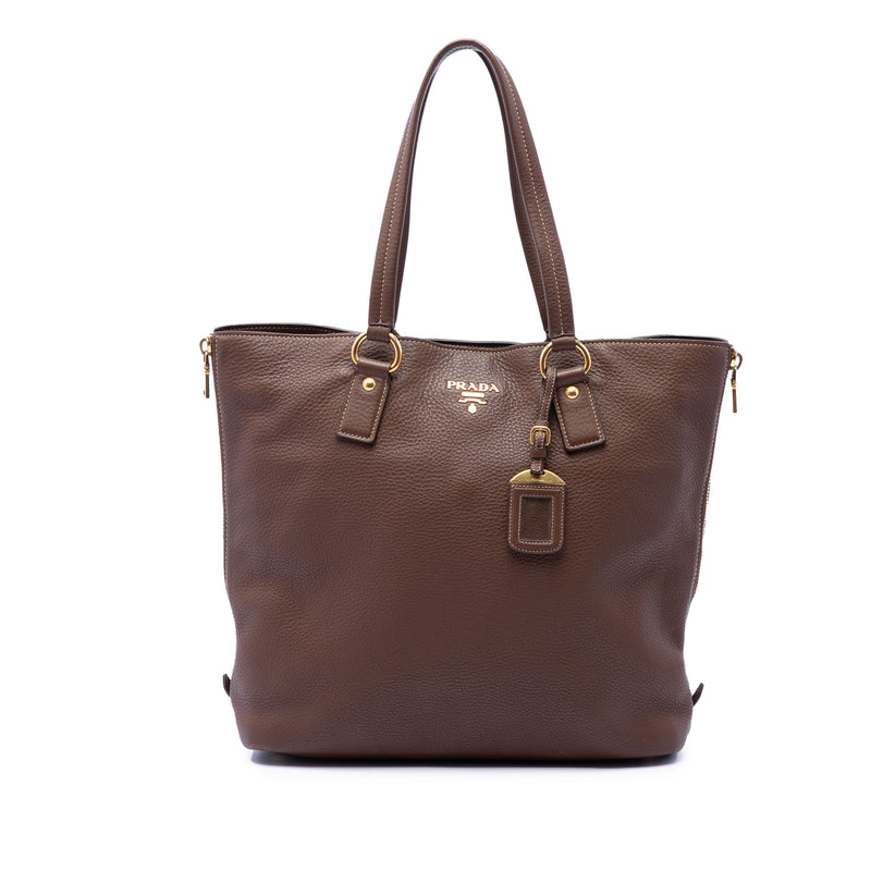 Vitello Daino Side Zip Shopper Tote