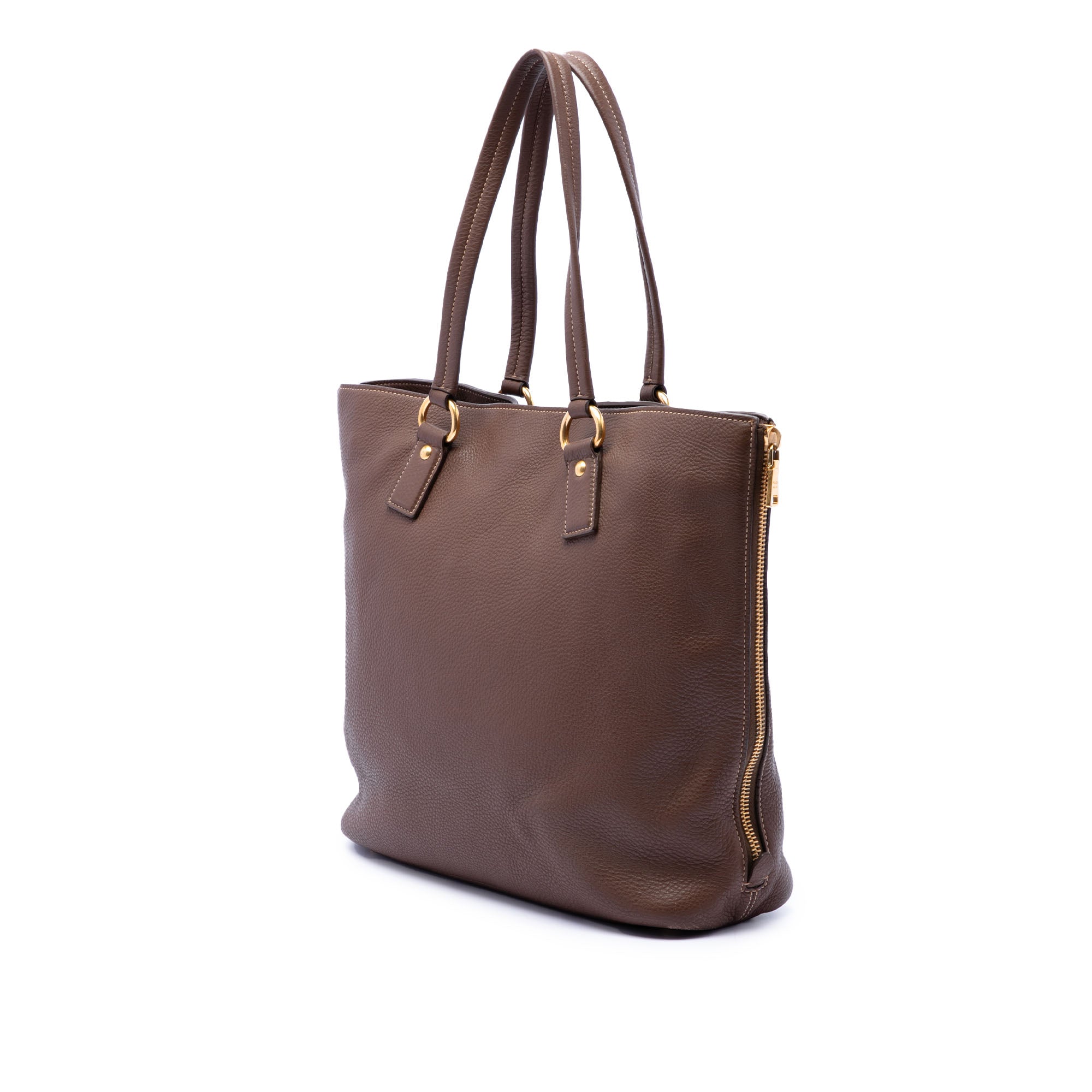 Vitello Daino Side Zip Shopper Tote - Image 2