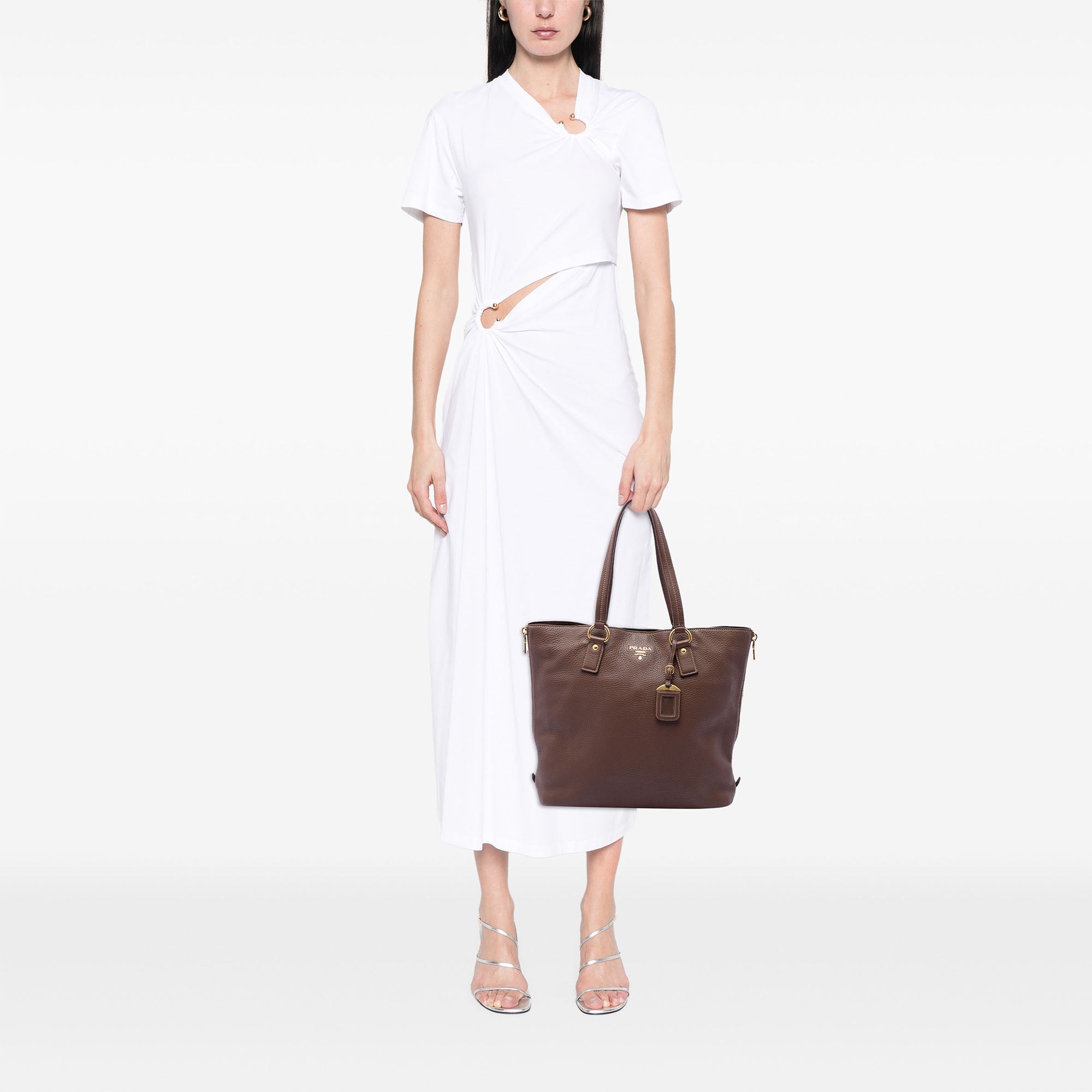 Vitello Daino Side Zip Shopper Tote - Image 6