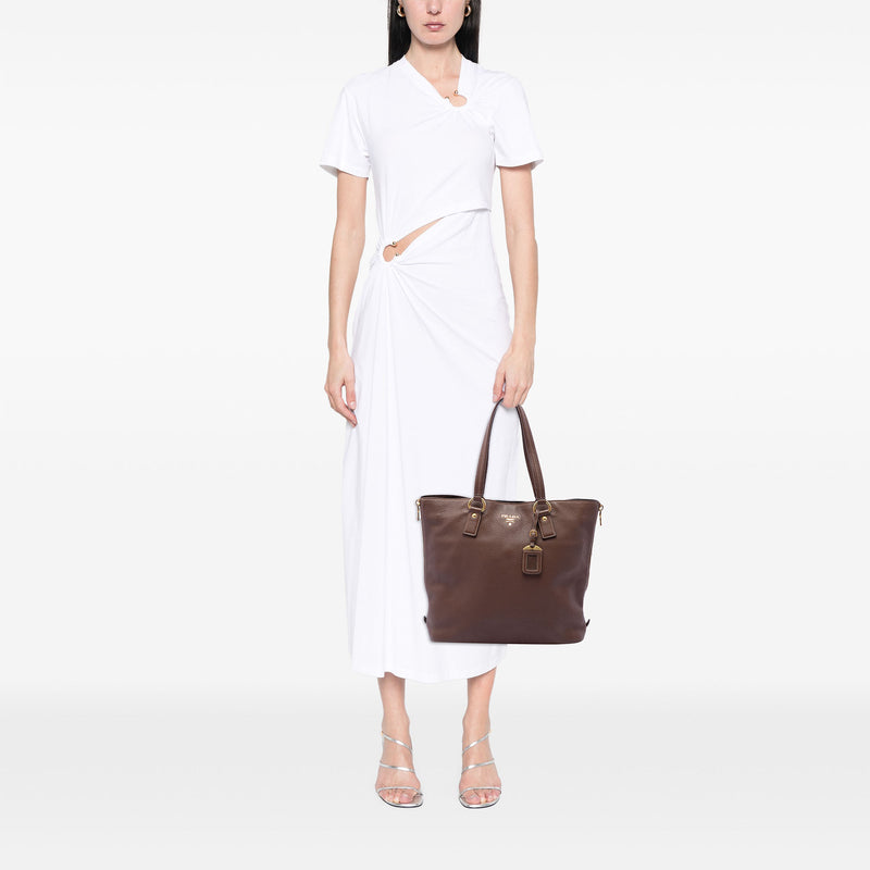 Vitello Daino Side Zip Shopper Tote - Image 6