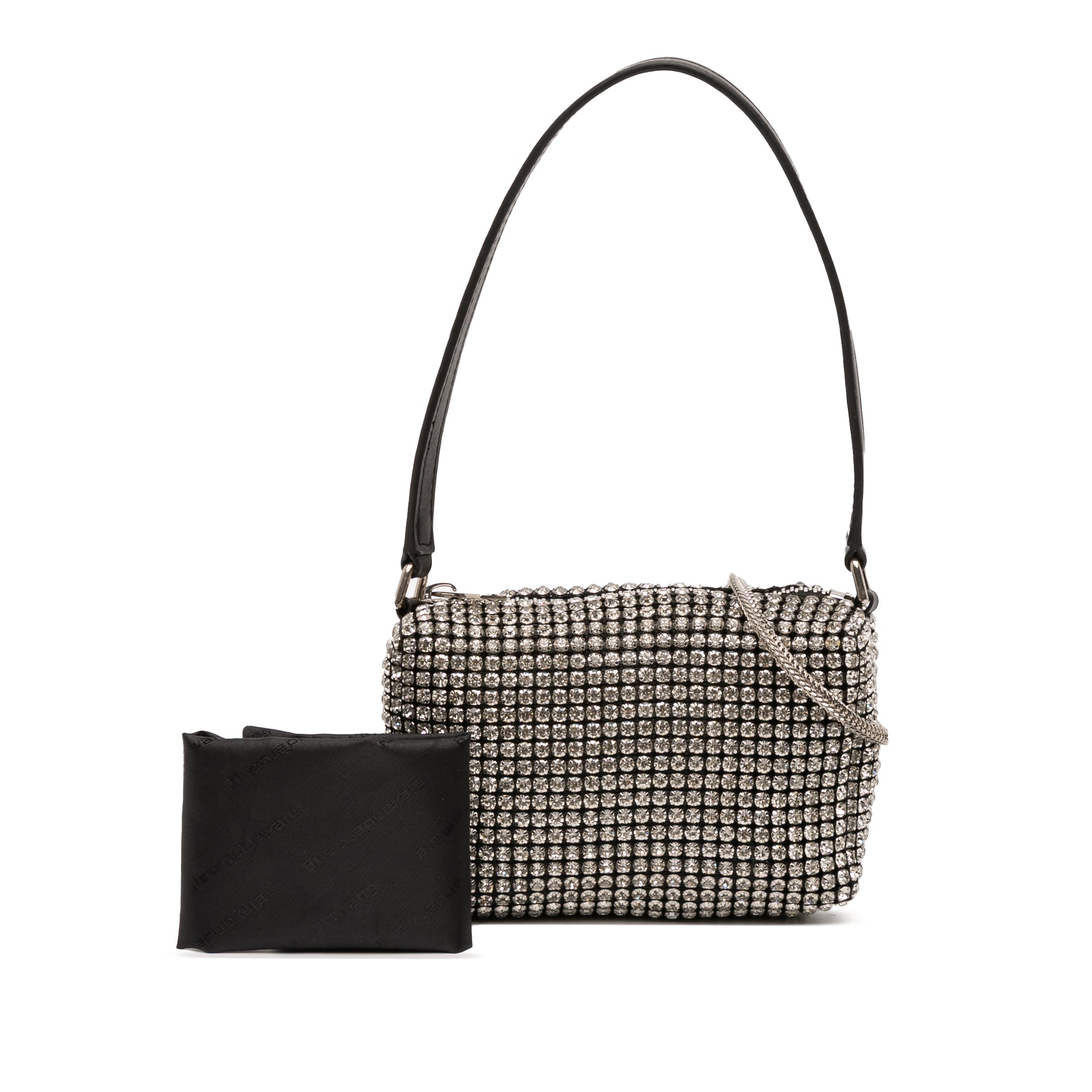 Medium Heiress Crystal Mesh Satchel - Image 11