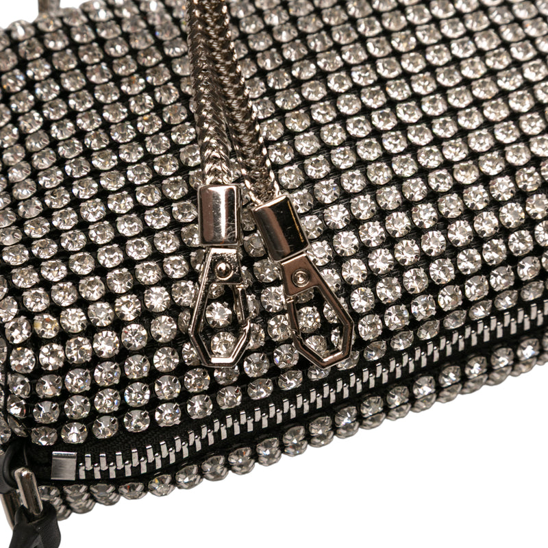 Medium Heiress Crystal Mesh Satchel - Image 8