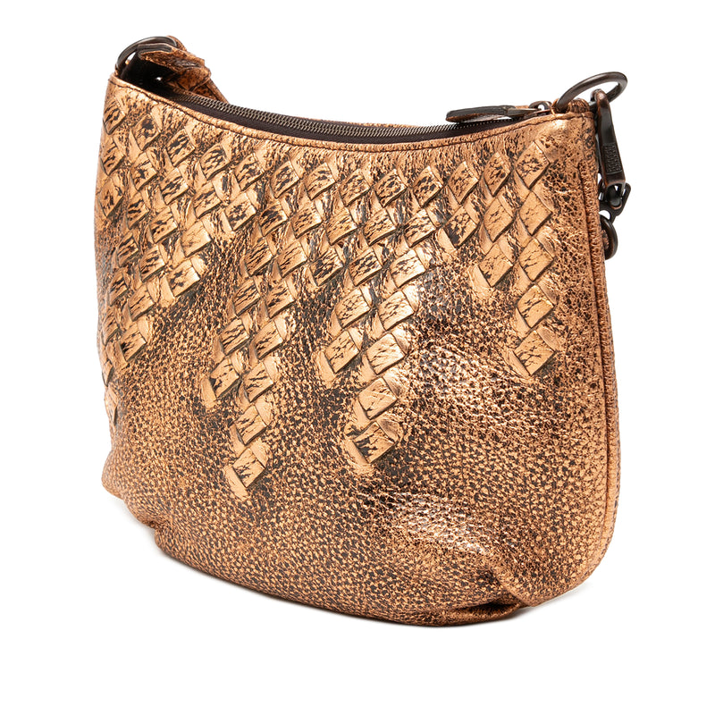 Intrecciato Trimmed Metallic Leather Crossbody - Image 2