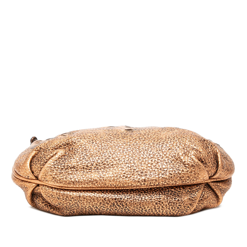 Intrecciato Trimmed Metallic Leather Crossbody - Image 3