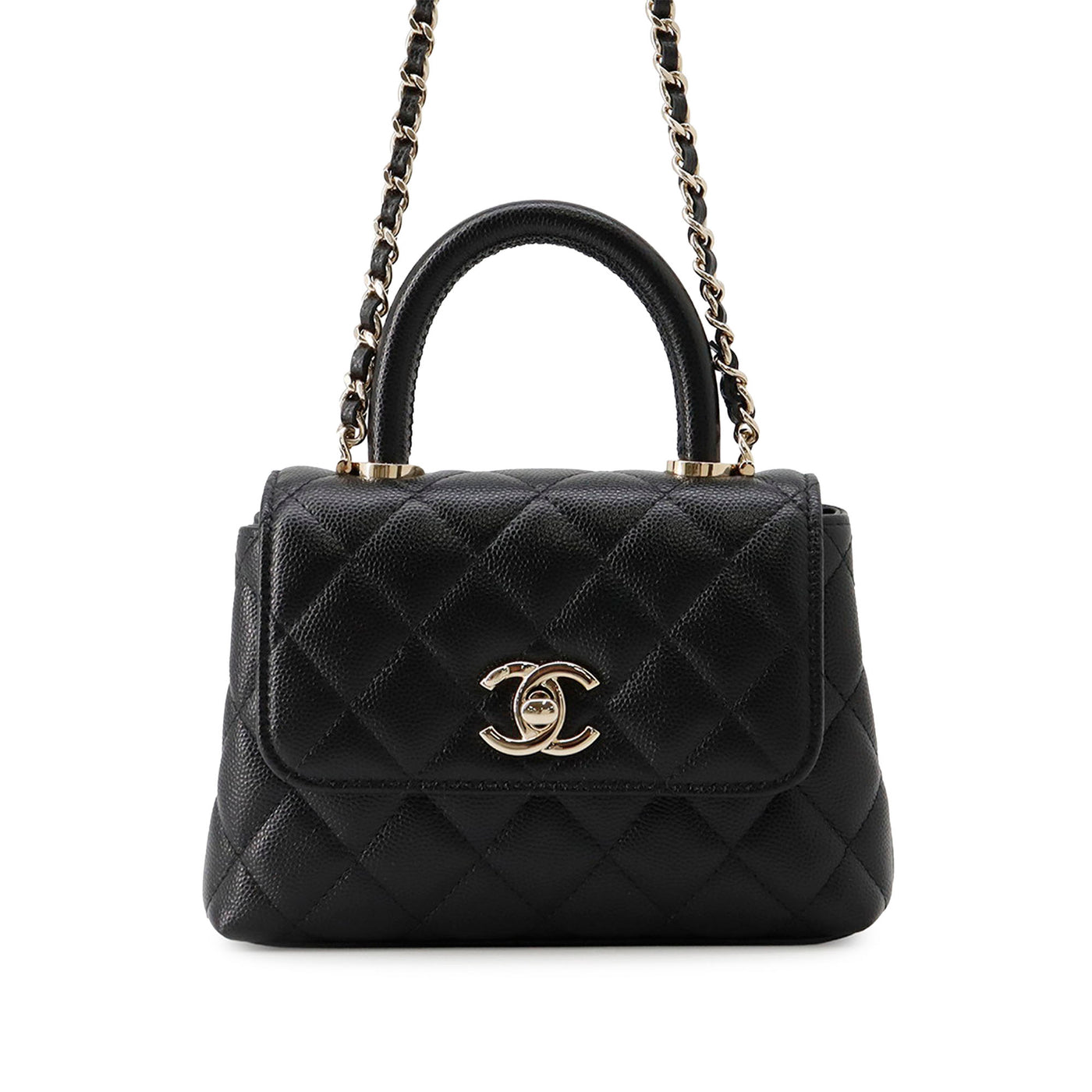 Extra Mini Quilted Caviar Coco Top Handle Bag - Image 1