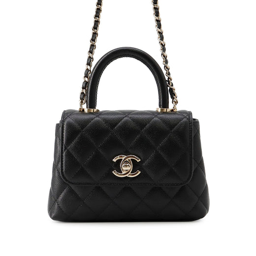 Extra Mini Quilted Caviar Coco Top Handle Bag - Image 1