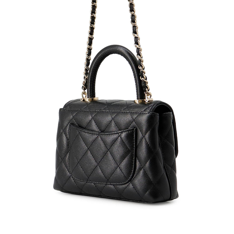 Extra Mini Quilted Caviar Coco Top Handle Bag - Image 2