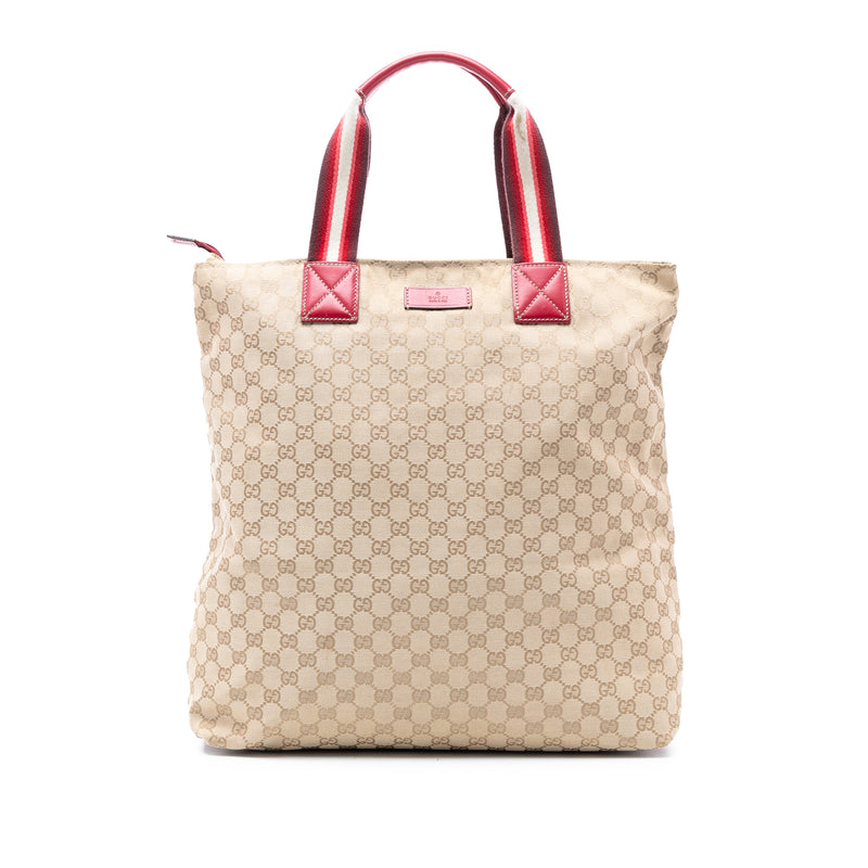 GG Canvas Web Vertical Tote