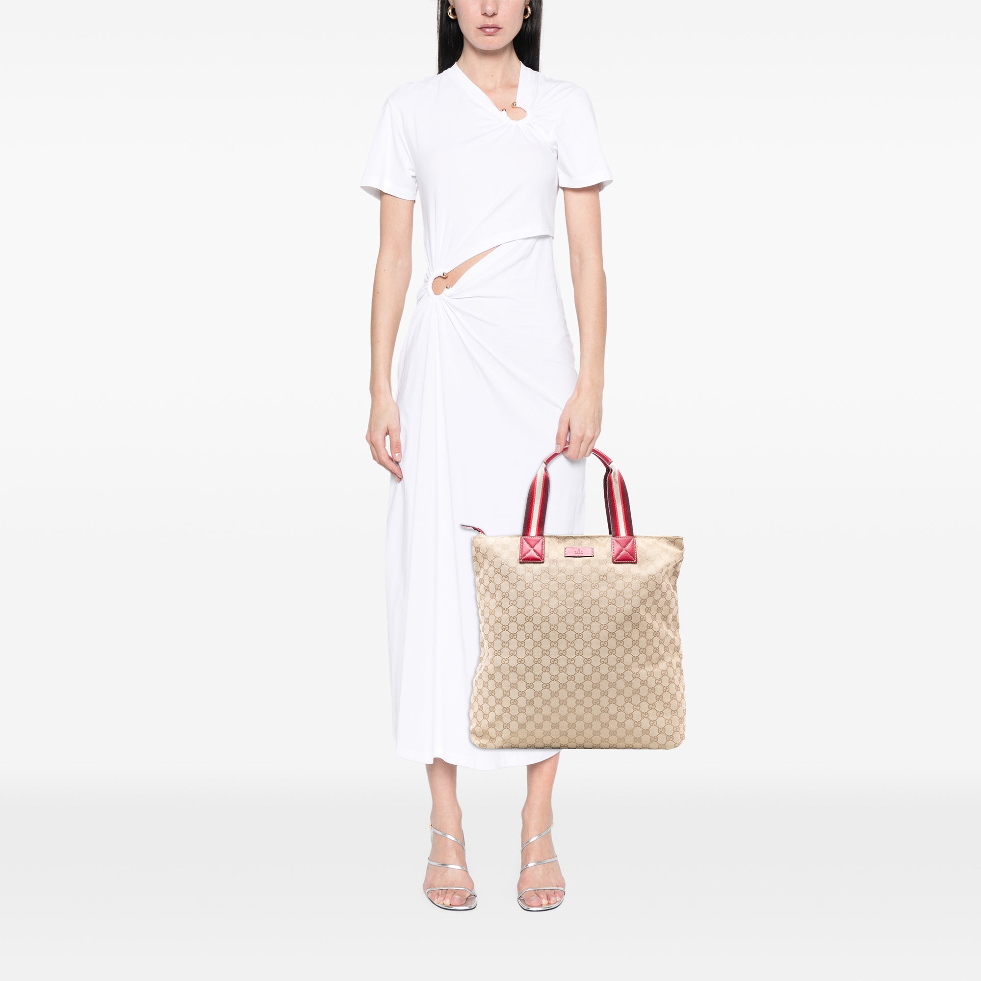 GG Canvas Web Vertical Tote - Image 7