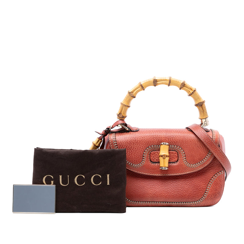 Medium Leather New Bamboo Satchel - Image 8