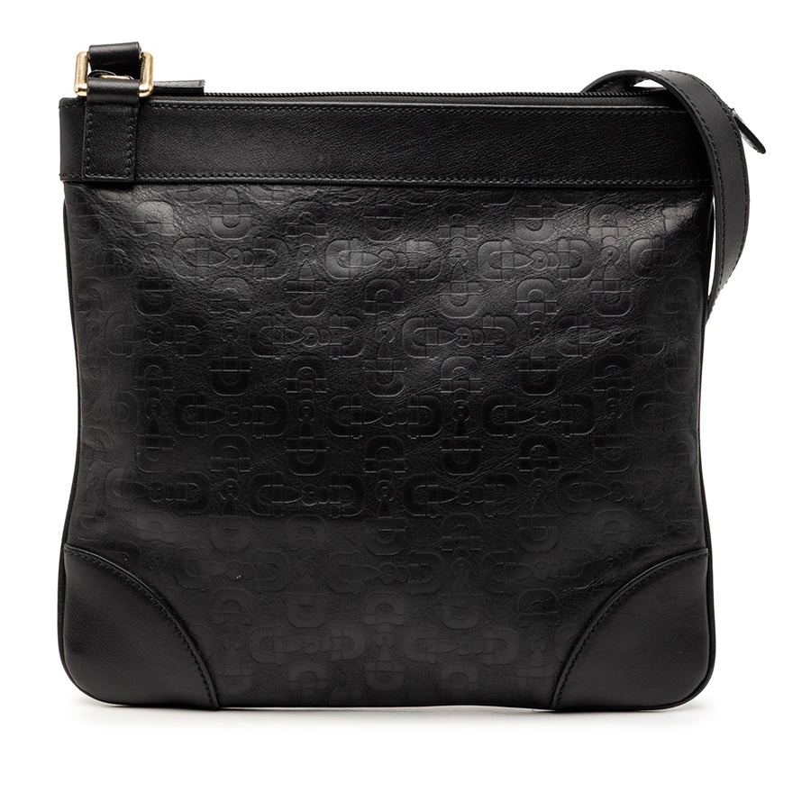 Embossed Leather Horsebit Crossbody · HEWI