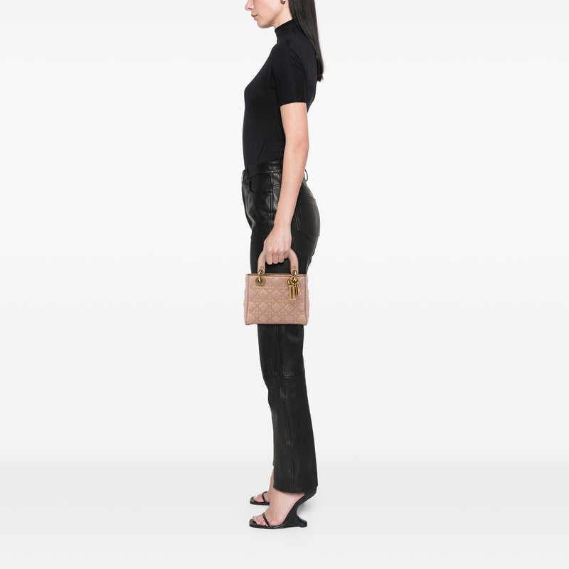 Small Lambskin Cannage Studded Supple Lady Dior - Image 5