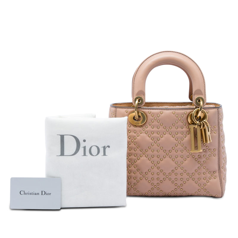 Small Lambskin Cannage Studded Supple Lady Dior - Image 6