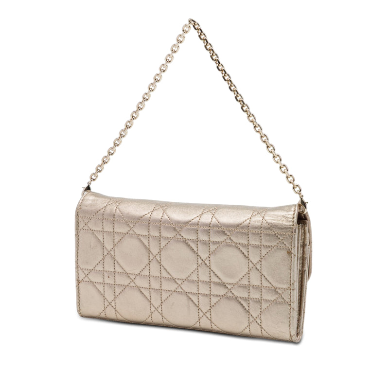 Metallic Lambskin Cannage Miss Dior Promenade Wallet on Chain - Image 2