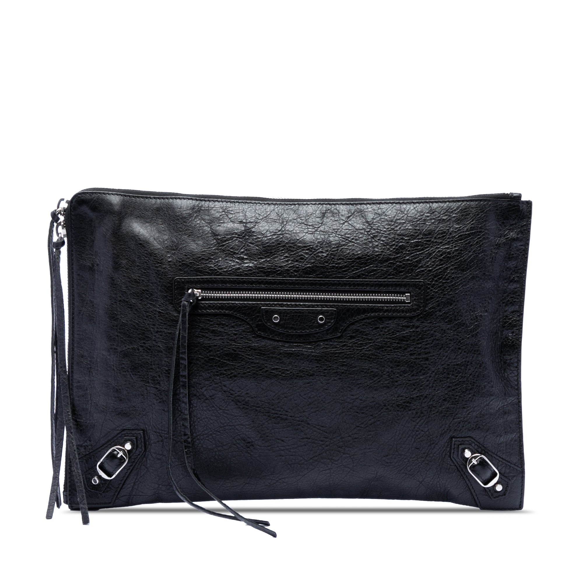 Lambskin Motocross Classic Zip Around Flat Clutch - Image 1