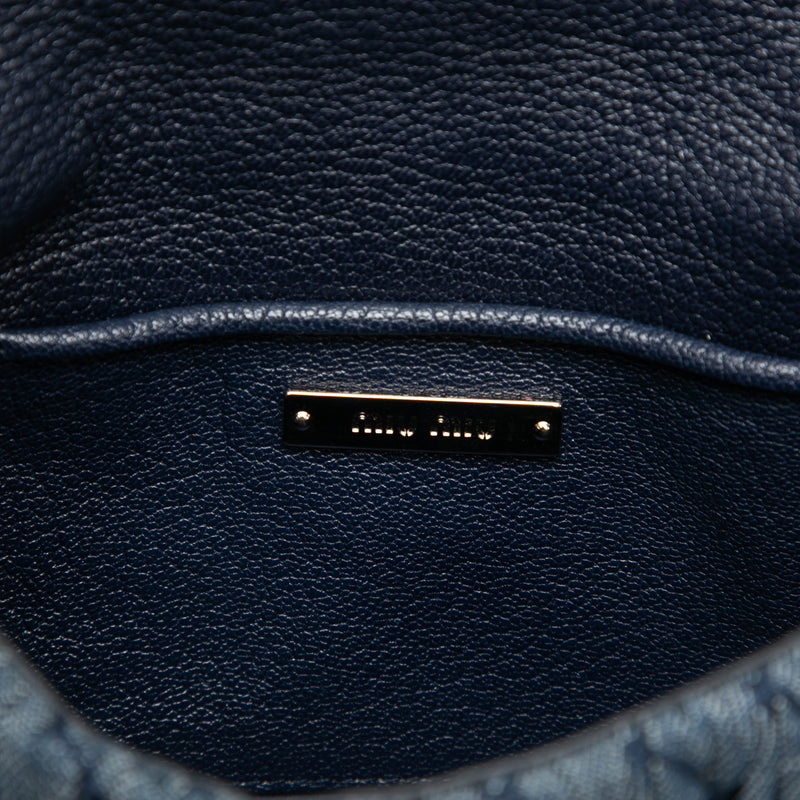 Matelasse Denim Crystal Chain Satchel - Image 5