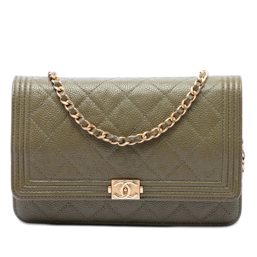 Quilted Caviar Boy Wallet on Chain - Image 1
