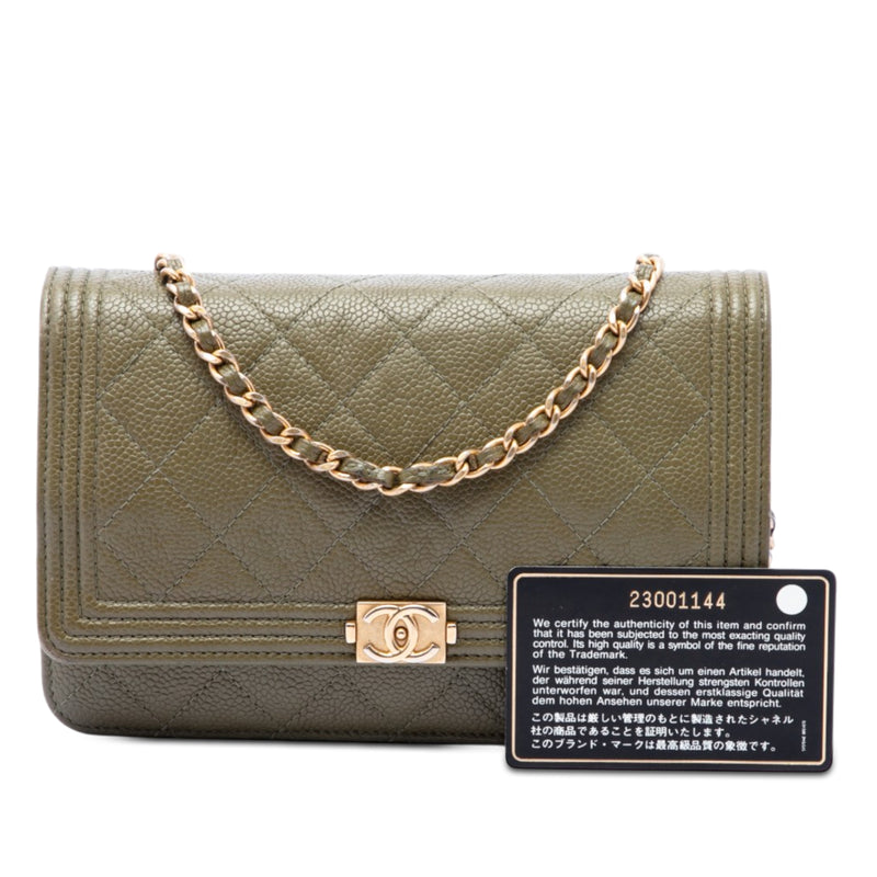 Quilted Caviar Boy Wallet on Chain - Image 7